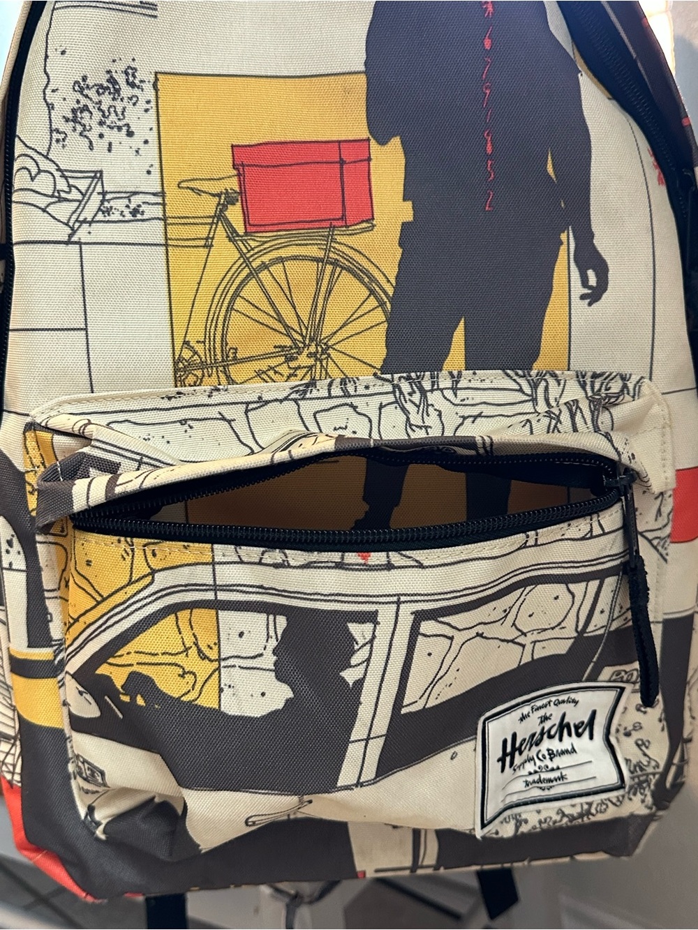 Herschel Supply Company Graphic Beige Backpack with Red and Yellow Accents - Picture 5 of 6